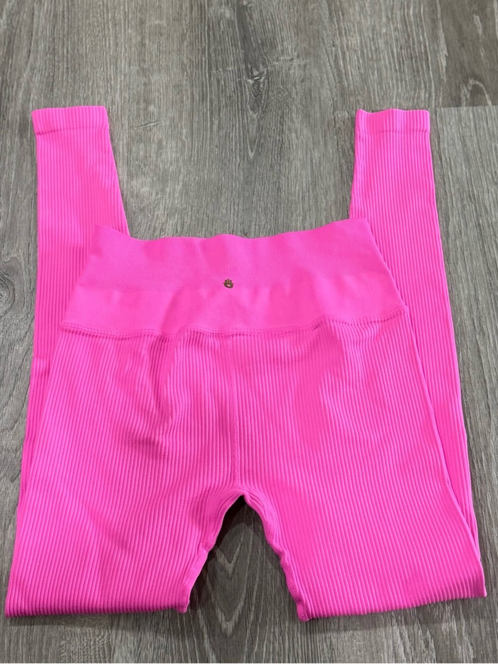 Hot Pink Spiritual Gangster Ribbed High-Waist Leggings Size XS/S
